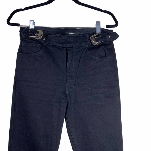 GRLFRND BLACK Slim ZOEY BELTED JEANS with Raw Hem sz 28 - Picture 6 of 10